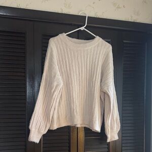 SO Women's Cream Ribbed Sweater